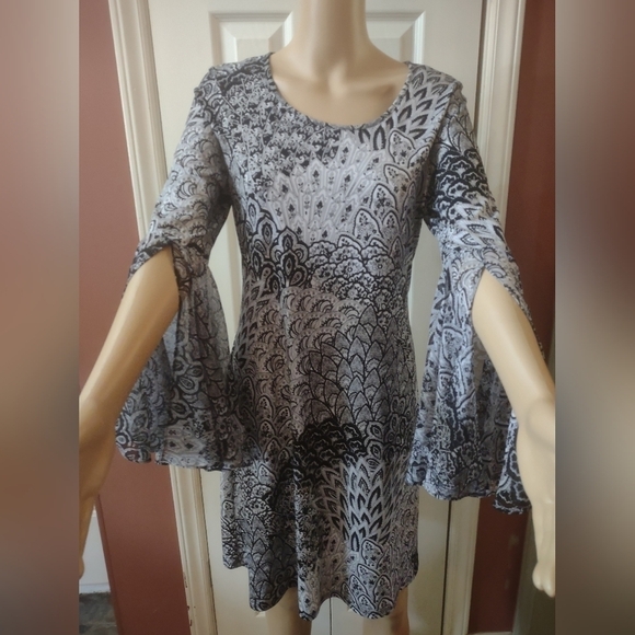 Msk womens size medium flare long sleeve dress - Picture 3 of 5